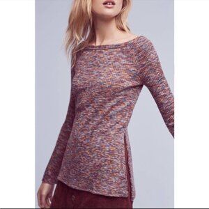 Anthropologie Akemi + Kim Zara Rainbow Space Dye Off Shoulder Bell Sleeve top XS